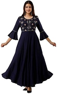 RBM Creation Women Rayon Embroidered Gown