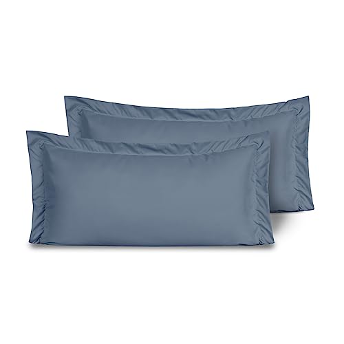 Kit 02 Fronhas Envelope Slim c/ 03 Abas 200 Fios King 90cm x 50cm (Marinho)