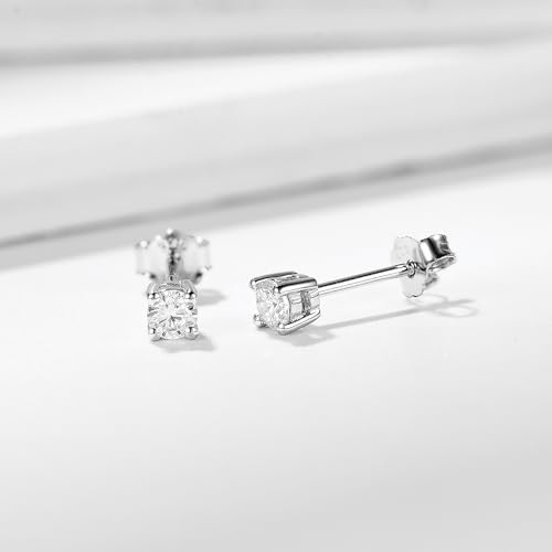 Kuololit Moissanite Stud Earrings 3.0mm 0.1ct Brilliant Round Cut D Color VVS1 Clarity Sterling Silver Men Tiny Trendy Jewelry4