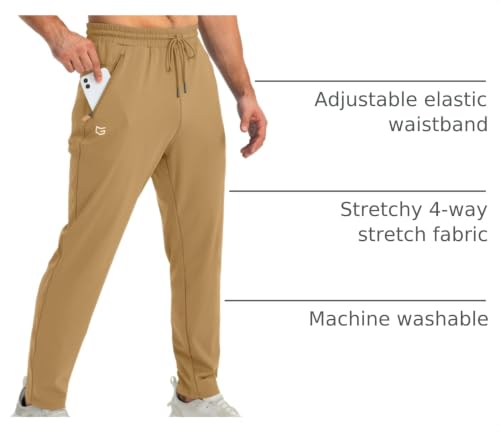Image of G Gradual Men's Sweatpants with Zipper Pockets Tapered Joggers for Men Athletic Pants for Workout, Jogging, Running