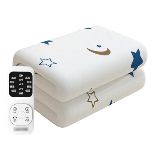 PEKJI Cotton Heated Throw for Bed Dual Control Portable Heating Blanket Throw 5 Temperature Levels Up to 12 Hours Timer