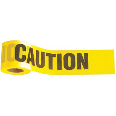 Johnson Level & Tool 3324 Standard Caution/Cuidado Tape, 3" x 1000', Yellow, 1 Roll