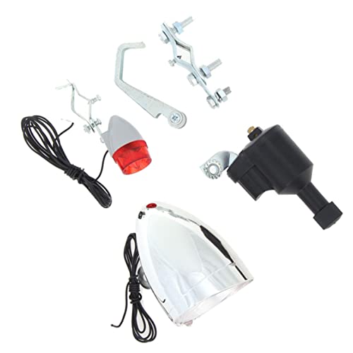 Clispeed 2Pcs Se Bike Bike Motorized Friction Generator Bicycle Dynamo Light Bike Friction Tail Light Headlight Headlamp Suit Light Night Light Mountain Bike Lamp Bike Headlight Night Light #TOP5