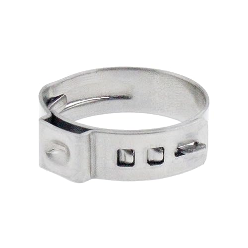 SAFYY - Abrazaderas de cincha PEX de 1 pulgada, anillos de crimpado PEX de acero inoxidable, abrazaderas de manguera de una sola oreja para conexiones de tubería PEX, paquete de 50