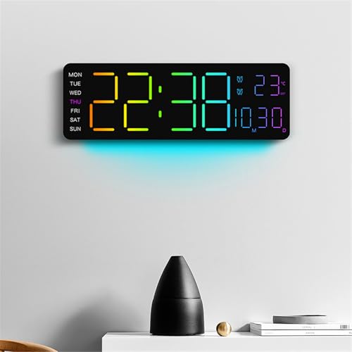 Horloge numérique à LED télécommandée à luminosité ajustable