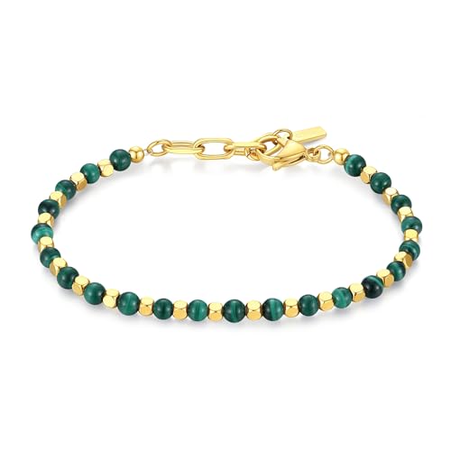 GAVU Men’s Stainless Steel Cubic Beaded Bracelet, Crystal Bracelet for Men