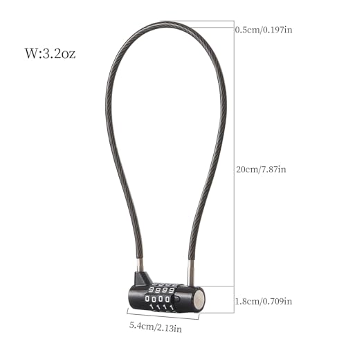 Image of Combination Lock with Long Cable Durable Flexible 4 Digits Combo Locks 7.5 inch Locker Lock for Gym Locker School Cabinet Barn Gates /Sheds /Pet Cages Backpack Suitcase (7.5 inch)