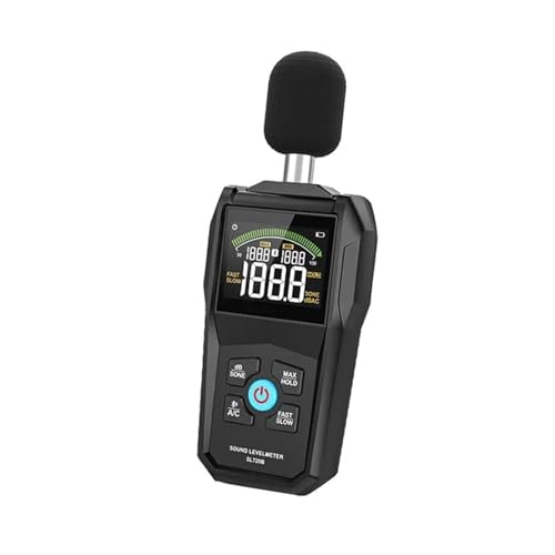 YVAAASIYC Medidor de decibelios con detección de Ruido 720B, portátil, Carga USB, Prueba de Volumen de Ruido de decibelios for Interiores y Exteriores, 1 Unidad