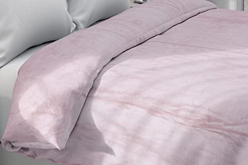 Image of Amazing Super Soft Double Bed Woollen Quilt Cover, 310TC Warm Duvet Cover, Woolen Duvet Cover /Rajai Cover /Blanket Cover /Quilt Cover King Size=90x100 Inches, Winter Blanket Cover (Light Pink)