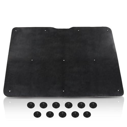 LQI Under Hood Insulation Pad 1/2 Inch Thick with Clips Compatible with Buick Regal 1981-1987 Black PET