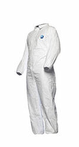 Tyvek d13395684 Industria Modelo ccf5 Mono de trabajo con cuello, xl, 100 unidades), color blanco