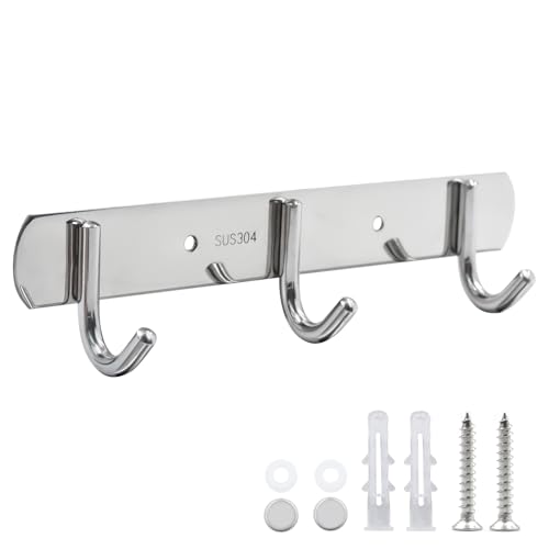 alwaiiz Hakenleiste mit 3 Haken Gaderobenhakenleiste Kleiderhaken...