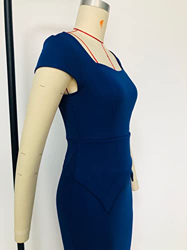 Salimdy Pencil Dress For Women Business Elegant Ruffle Asymmetrical Peplum Bodycon Church Dresses Wear To Work Black #TOP5