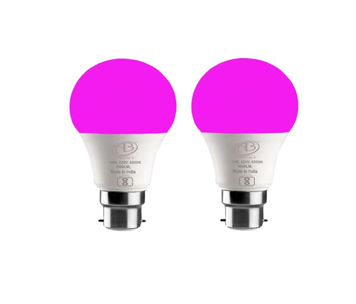 ambert 10-Watt 240-Volt Led Bulb Pink Color Energy Saving B22 High Brightness Pack of-2-image-14