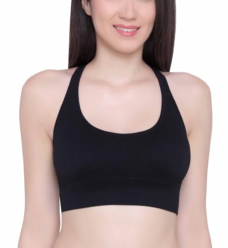 Image of GLAMORAS Women's Sports Bra for Women | Padded Racerback | Low Impact Active Wear | Gym, Workout, Jogging, Fitness & Yoga | Non Wired Back Hook | Nylon Spandex | M-2XL