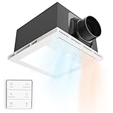 AIRNATUX 4-in-1 Bathroom Exhaust Fan with Light and Heater, Metal Frame, 1600w Heating Power, 110CFM, 1.5 Sone Bathroom Exhaust Fan with Heater, Suitable for Bathrooms, Hotels, Toilets