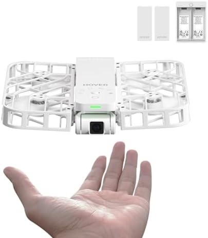 HOVERAir X1 Self-Flying Camera, Pocket-Sized Drone HDR Video Capture, Palm Takeoff, Intelligent Flight Paths, Follow-Me Mode, Foldable Action Camera with Hands-Free Control White (Combo Plus)
