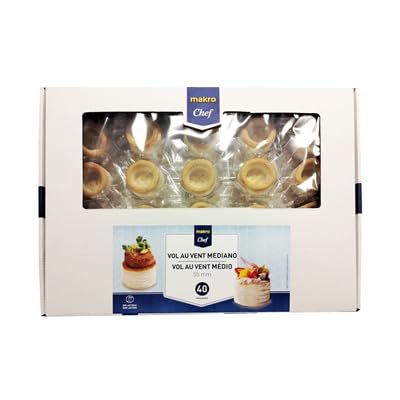 Tartaletas y Vol Au para Sorprender a Tus Invitados, Aperitivos Dulces y Salados. Ideal Para Fiestas, Cumpleaños, Aniversarios Eventos (Chef vol au vent red 55mm 560g contiene 40 u.)