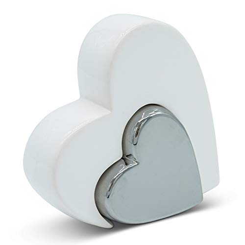 FeinKnick stilvolles Doppelherz zur Deko - modernes Keramik Herz in...