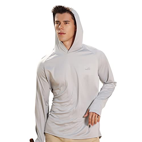 Men's UPF 50+ Long Sleeve Sun Shirts UV Protection Hoodie Rash Guard Hiking Fishing Swim T Shirt3