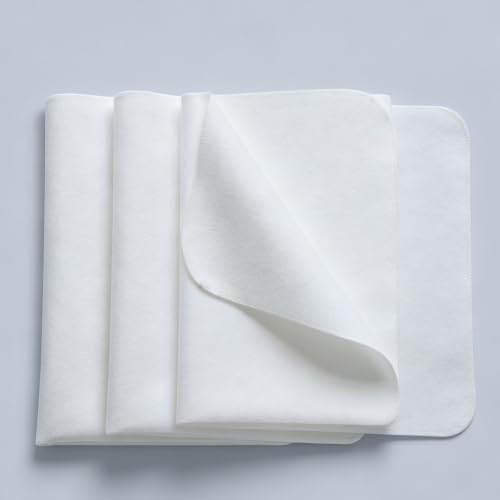 Image of 4 Pack Waterproof Crib Pad, 27 inch x 50 inch, Reusable Incontinence Flannel Crib Protector for Baby, Toddler, Elders and Pets - White
