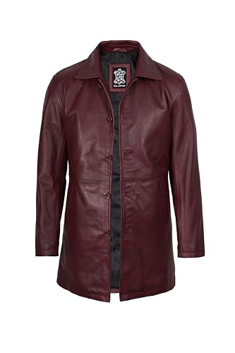 Image of fjackets Men's Leather Coat - Real Lambskin 3 /4 Length Long Jacket | Carcoat Style Outerwear