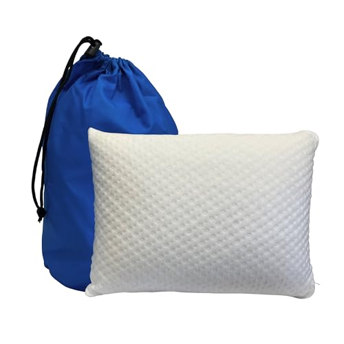 RejuveNite® Travel Mini Pillow - 100% Talalay Latex - Made in USA, Sleep on Vacation, Compressable, Light & Compact