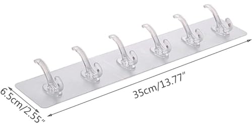 Image of 6 Pcs Self Adhesive Wall Hooks - Heavy Duty Transparent Hook for Photo Frames, Wall Clocks, Keys - No Damage, Easy Installation 1 Pcs 6-in-1 Self Adhesive Heavy Duty Wall Hook(Pack of 1)