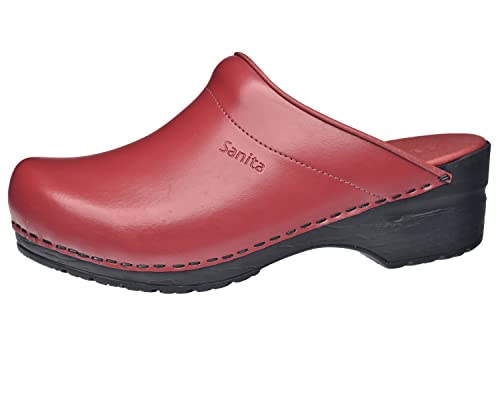 Sanita | Sonja PU offener Clog | Original handgemacht | Flexible...