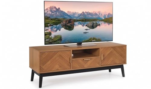 HOME DECO FACTORY - Meuble TV Bas Collection Felix - Lounge Edition - Mobilier Contemporain - Design Élégant - Idéal pour Salon - 110 x 48 x 40 cm - Marron...