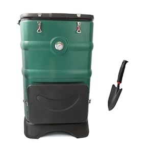 Insulated Compost Bin with Ventilation System – Quickly Composting All Year Round,A Reservoir at The Bottom Design to Collect The Leachate (Green)