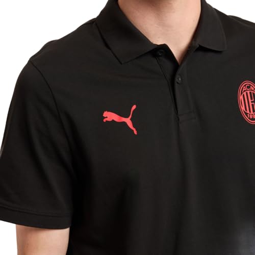 A.C. Milan Polo Ftbless Camiseta con Logotipo Puma, Producto Oficial, Negro, S Unisex Adulto