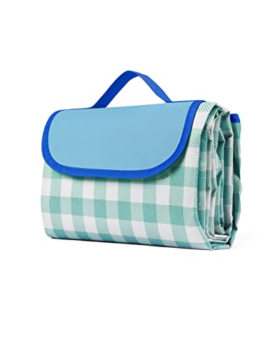 Vitacasa Picnic Blanket, 60" X 80" Foldable Waterproof Picnic Blanket, Extra Large Picnic Blanket For Beach Camping Hiking Travel Outdoor Family Concerts - Blue Stripe #TOP29