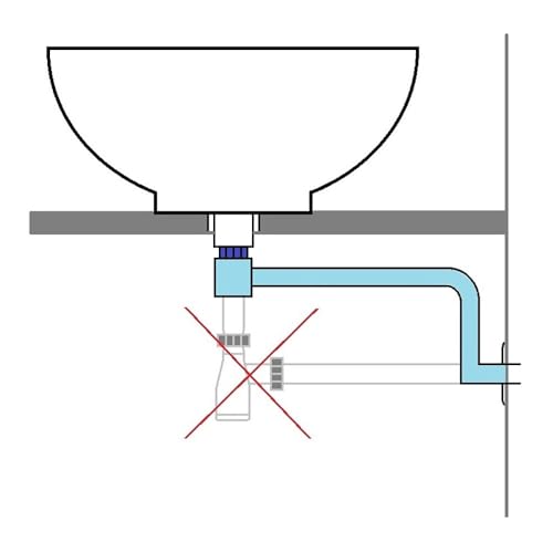 NEG Design Raumspar-Siphon NX62R Universal Geruchsverschluss mit praktischer Reinigungsöffnung (1 1/4 AG x 32mm)