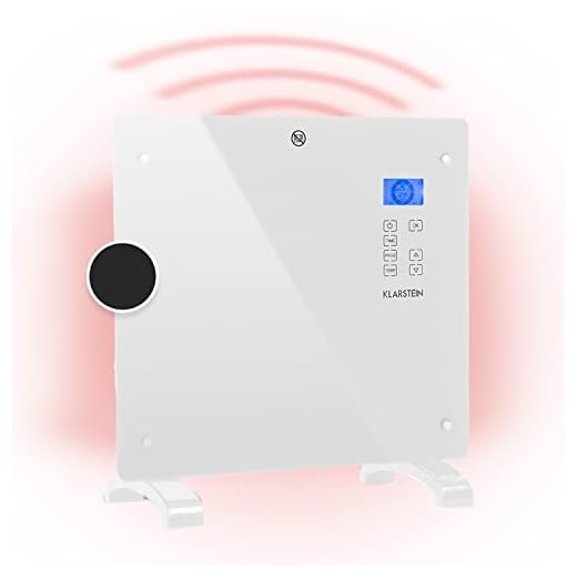 Klarstein Norderney - Convector-calefactor, Calor por convección, Termostato, 15 a 35 °C, Temporizador, 500/1000 W, 20 m², Control táctil, Blanco