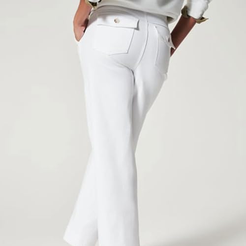 Tummy Control Stretch Twill Wide Leg Pant, Business Casual High-Waist Twill Pants3