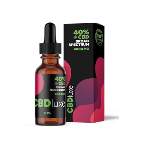 CBDluxe | Olio CBD 40% Broad Spectrum | Massima Potenza | Massima Purezza | 4000mg | 0% THC | Biologico e Testato in Laboratorio | Certificato CPNP (Broad Spectrum)
