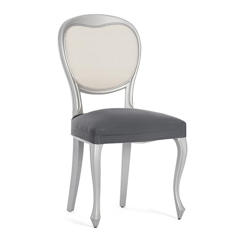 Eysa Pack de 2 fodere bielastiche per sedia senza schienale colore grigio scuro disegno Harlem
