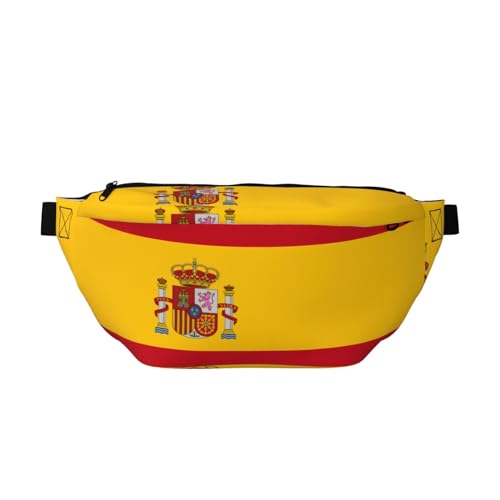 Sac banane à bandoulière élégant drapeau espagnol - Sac de voyage polyvalent et compact pour un rangement mains libres, Noir, One size