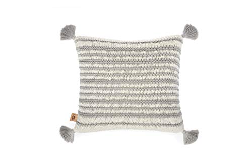 🔥 Cashback up to 70% UGG Ziomara Throw Pillow - Soft Knitted Decorative Accent Pillow - Square Cotton Couch Pillow - 20” x 20” - Tahoe Blue