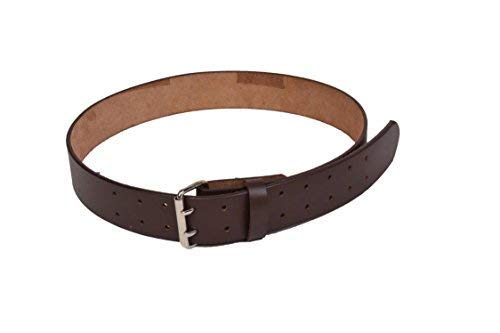 Ceinturon Militaire en Cuir Véritable de Haute Qualité Avec Boucle à Double Griffe Ceinture Homme et Femme en Doubles Pointes Couleurs Marron Taille Réglable Idéale Pour Les Jeans et Vêtements (110CM)