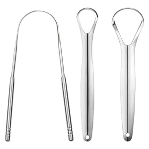 3 PCS Metal Tongue Scraper, Tongue Scrapers for Adults, Stainless Steel Tounge Scrappers, Tounge Scraper, Portable Tongue Scrappers YLYL