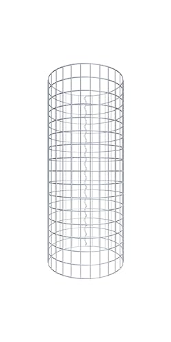 Säule Steinkorb-Gabione rund, Maschenweite 5 x 5 cm, Höhe 80 cm, Spiralverschluss, galvanisch verzinkt (52 cm Durchmesser)