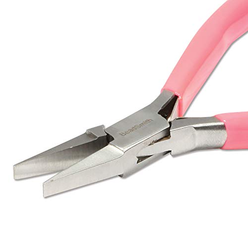 Beadsmith Pink Handle Flat Nose Pliers with Spring - Image 4