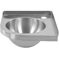 Mini Fregadero Acero Inoxidable Asixxsix Fregadero de Baño, Acero Inoxidable, Montado en la Pared, Esquina, Lavabo Triangular, Lavabo de 12.0 X 12.0 in, Mini Lavabo de Barra de Lavado a Mano, Fregadero de un Solo Cuenco
