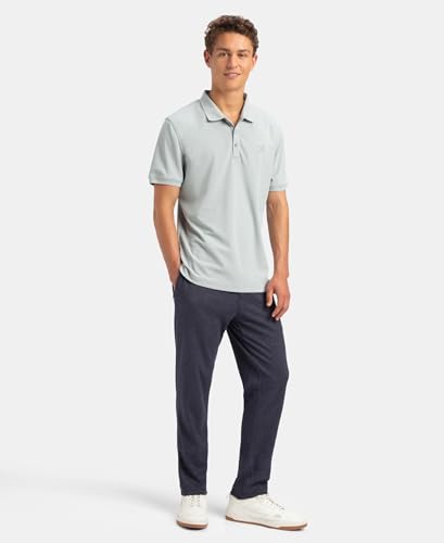 Image of Jockey AM38 Men Microfiber Fabric Solid Half Sleeve Polo T-Shirt with StayDry & StayFresh Technology