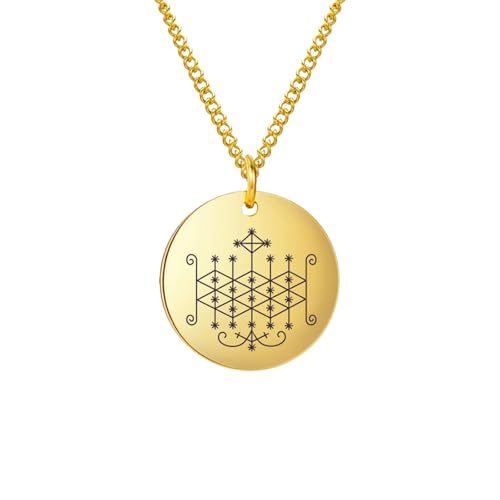 Bijoux Veve d’Ogoun amulette vaudou pendentif collier talismans ésotériques