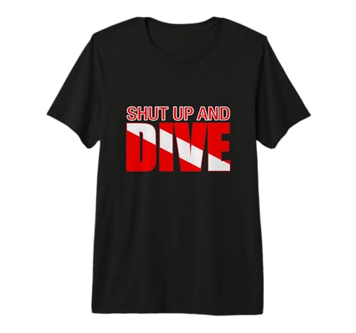 Shut Up and Dive Scuba Diver Down Flag Diving Premium Tri-blend T-Shirt