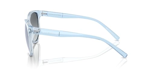Armani Exchange A|X AX4144SU Universal Fit Sunglasses, Shiny Transparent Blue/Gradient Blue Mirrored White, 54 mm3
