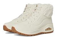 Skechers Women's Uno Rugged Fall Air Trainers, Natural Durabuck/ Faux Fur, 4 UK